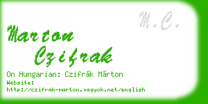 marton czifrak business card