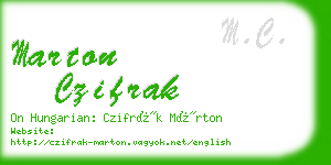 marton czifrak business card